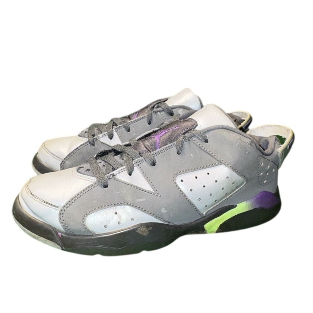 Nike Air Jordan 6‎ Retro Low BG Dark Grey Ultraviolet Ghost Green 768884-008 3Y